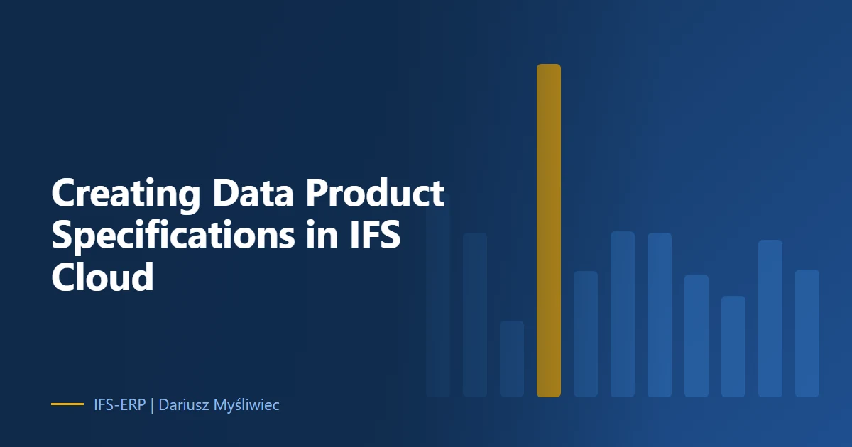 Creating Data Product Specifications for IFS Cloud Data Mesh