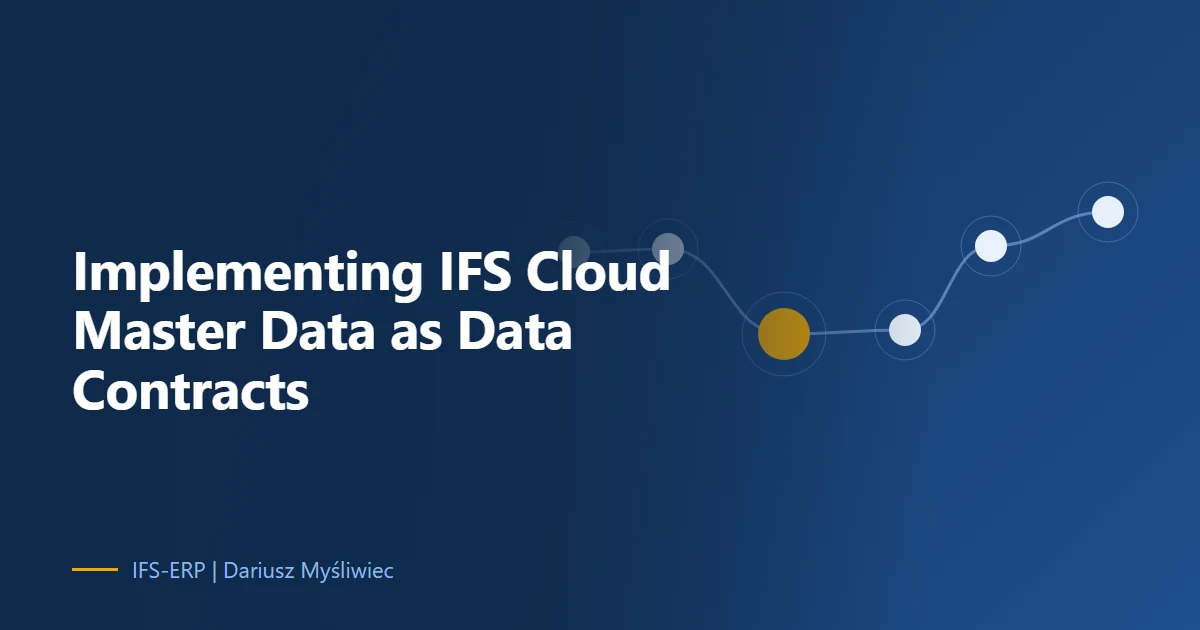 From ERP Truth to Data Product Implementing IFS Cloud Master Data as Data Contracts