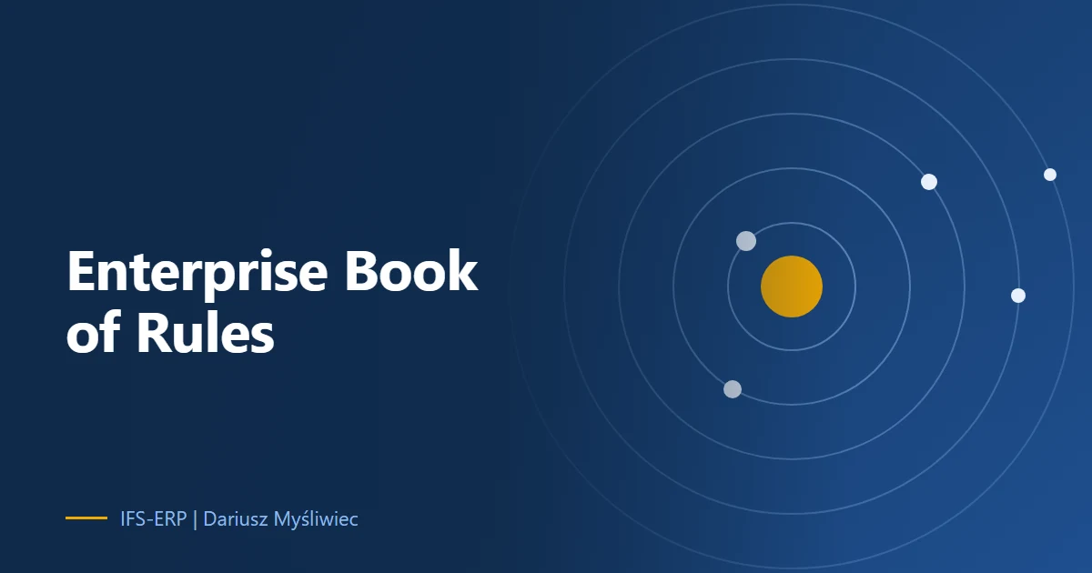 Enterprise Book of Rules for IFS Cloud Data Mesh Implementation