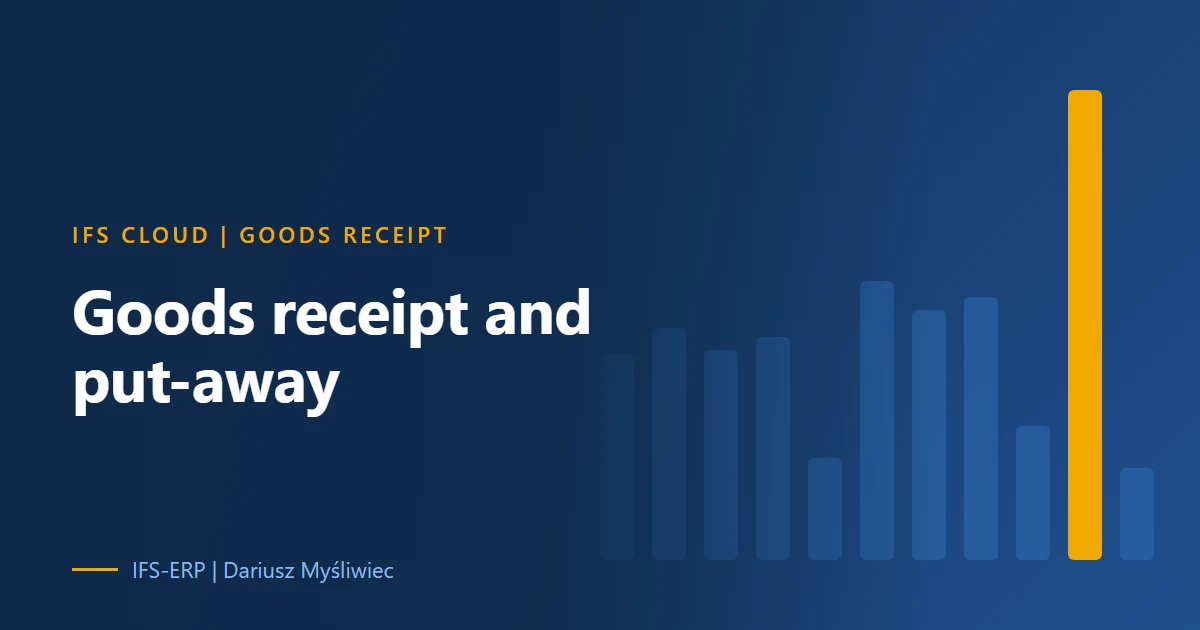 Cover illustration for an article on goods receipt and put-away in IFS Cloud