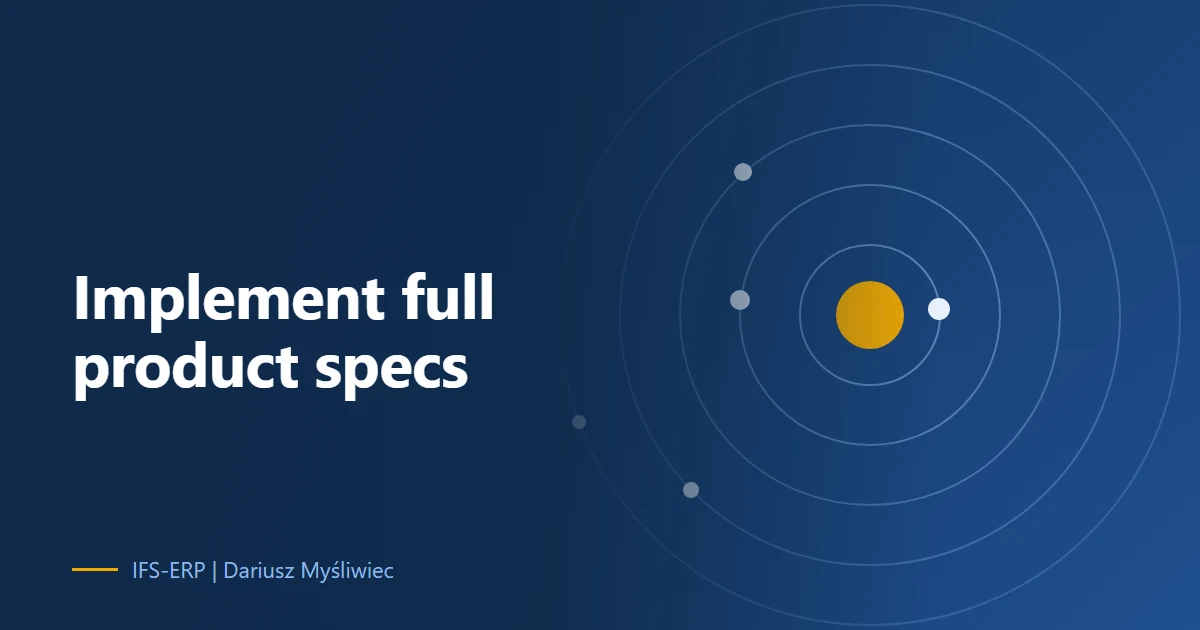 Implementing Full Product Specs in IFS Cloud Data Mesh