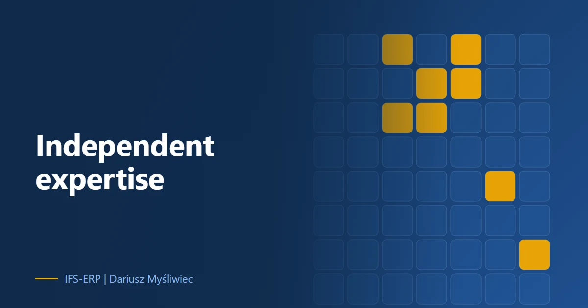 Abstract illustration on a navy background with the article title: “Independent expertise”