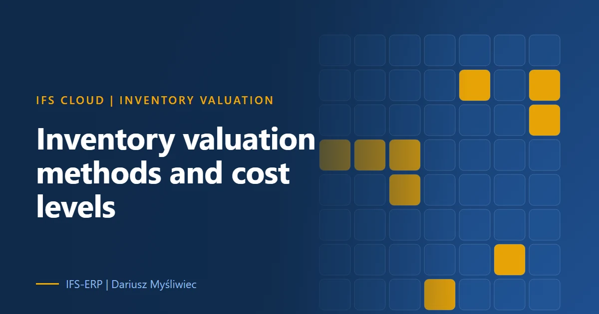 Cover illustration for an article on inventory valuation methods and cost levels in IFS Cloud