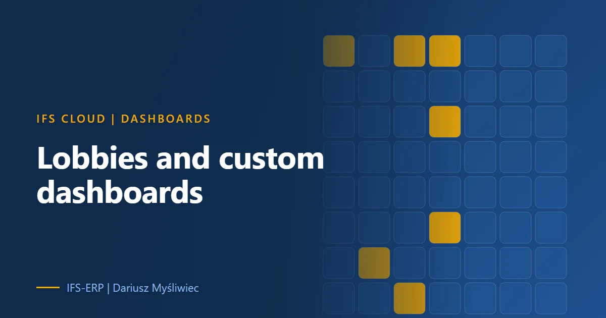 Cover illustration for an article on lobbies and custom dashboards in IFS Cloud