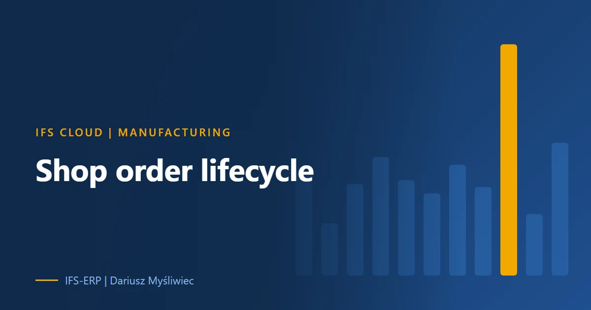 Cover illustration for an article on shop order lifecycle in IFS Cloud